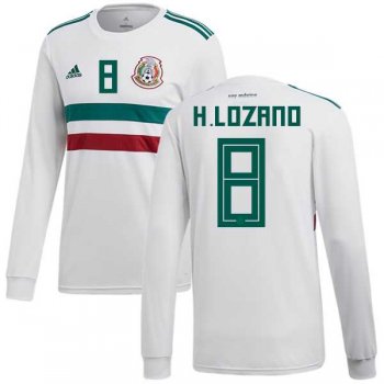 Mexico #8 H.Lozano Away Long Sleeves Soccer Country Jersey