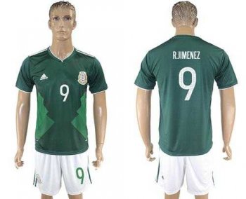 Mexico #9 R.Jimenez Green Home Soccer Country Jersey