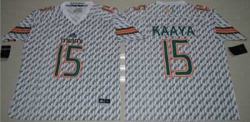 Miami Hurricanes #15 Brad Kaaya White Stitched NCAA Jerseys