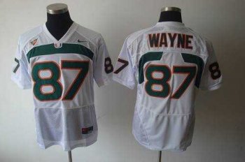 Miami Hurricanes #87 Reggie Wayne White Stitched NCAA Jerseys