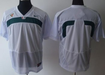 Miami Hurricanes Blank White College Football Jersey