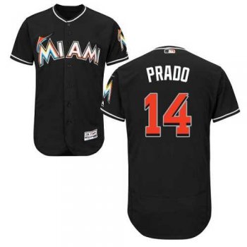 Miami Marlins #14 Martin Prado Black Flexbase Authentic Collection Stitched MLB Jersey