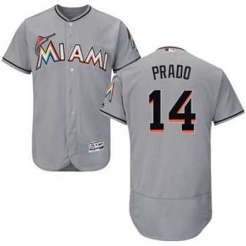 Miami Marlins #14 Martin Prado Grey Flexbase Authentic Collection Stitched MLB Jersey