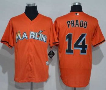 Miami Marlins #14 Martin Prado Orange New Cool Base Stitched MLB Jersey