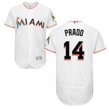 Miami Marlins #14 Martin Prado White Flexbase Authentic Collection Stitched MLB Jersey