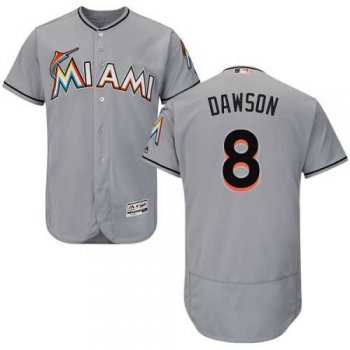 Miami Marlins #8 Andre Dawson Grey Flexbase Authentic Collection Stitched MLB Jersey