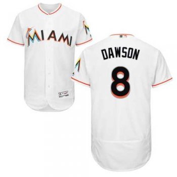 Miami Marlins #8 Andre Dawson White Flexbase Authentic Collection Stitched MLB Jersey