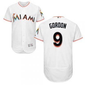 Miami Marlins #9 Dee Gordon White Flexbase Authentic Collection Stitched MLB Jersey