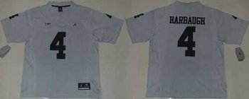 Michigan Wolverines #4 Jim Harbaugh Gridiron Gray II Jordan Brand Limited Stitched NCAA Jersey