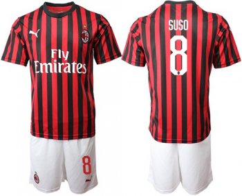 AC Milan #8 Suso Home Soccer Club Jersey