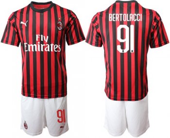 AC Milan #91 Bertolacci Home Soccer Club Jersey