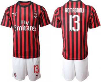 AC Milan #13 Romagnoli Home Soccer Club Jersey