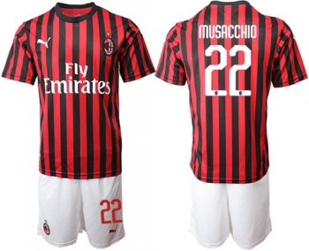 AC Milan #22 Musacchio Home Soccer Club Jersey