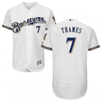 Milwaukee Brewers #7 Eric Thames White Flexbase Authentic Collection Stitched MLB Jersey