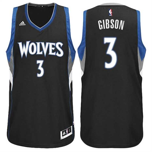 Minnesota Timberwolves #3 Taj Gibson Alternate Black New Swingman Stitched NBA Jersey