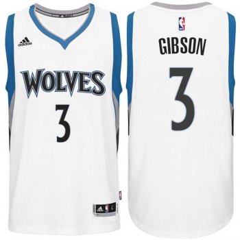 Minnesota Timberwolves #3 Taj Gibson Home White New Swingman Stitched NBA Jersey