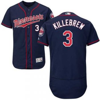 Minnesota Twins #3 Harmon Killebrew Navy Blue Flexbase Authentic Collection Stitched MLB Jersey