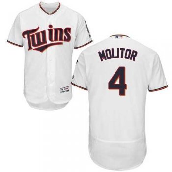 Minnesota Twins #4 Paul Molitor White Flexbase Authentic Collection Stitched MLB Jersey