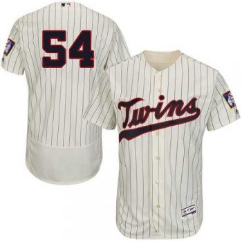 Minnesota Twins #54 Ervin Santana Cream Strip Flexbase Authentic Collection Stitched MLB Jersey