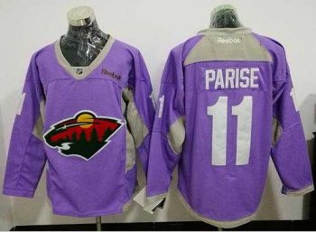 Minnesota Wild #11 Zach Parise Purple Fights Cancer Practice Stitched NHL Jersey