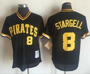 Mitchell and Ness 1982 Pittsburgh Pirates #8 Willie Stargell Stitched Black Throwback MLB Jersey