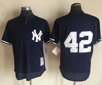 Mitchell And Ness 1995 New York Yankees #42 Mariano Rivera Navy Blue Throwback Stitched MLB Jersey