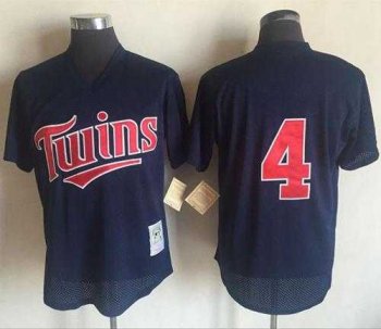 Mitchell And Ness 1996 Minnesota Twins #4 Paul Molitor Navy Blue Stitched MLB Jersey