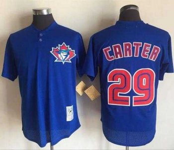 Mitchell And Ness 1997 Toronto Blue Jays #29 Joe Carter Blue Throwback Stitched MLB Jersey