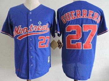 Mitchell And Ness 2004 Montreal Expos #27 Vladimir Guerrero Blue Throwback Stitched MLB Jersey