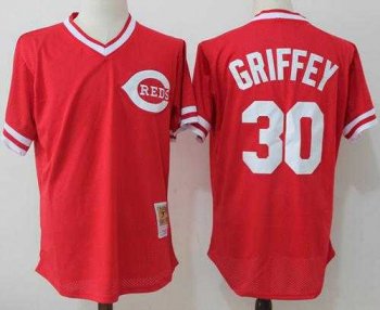 Mitchell And Ness Cincinnati Reds #30 Ken Griffey Red Throwback Stitched MLB Jersey