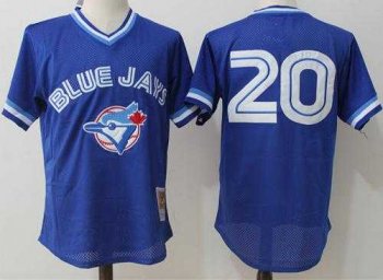 Mitchell And Ness Toronto Blue Jays #20 Josh Donaldson Blue Throwback Stitched MLB Jersey