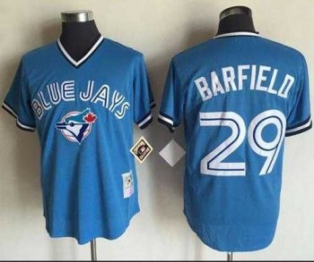 Mitchell And Ness Toronto Blue Jays #29 Jesse Barfield Blue Throwback Stitched Baseball Jersey