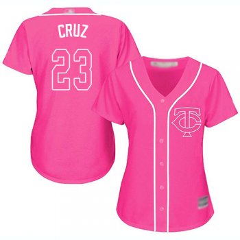 Twins #23 Nelson Cruz Pink Fashion Women's Stitched Baseball Jersey