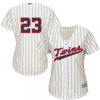 Twins #23 Nelson Cruz Cream Strip Alternate Women's Stitched Baseball Jersey