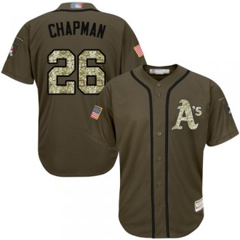 Youth Athletics #26 Matt Chapman Green Salute to Service Stitched Youth Baseball Jersey