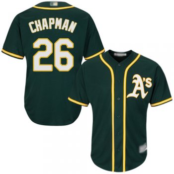 Youth Athletics #26 Matt Chapman Green Cool Base Stitched Youth Baseball Jersey