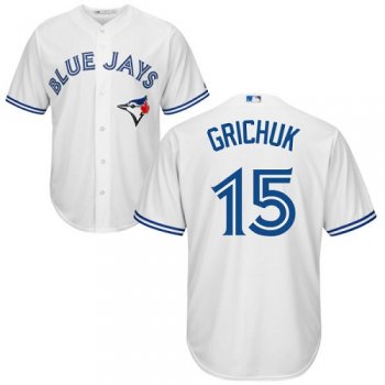 Youth Blue Jays #15 Randal Grichuk White Cool Base Stitched Youth Baseball Jersey