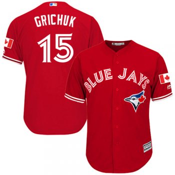 Youth Blue Jays #15 Randal Grichuk Red Cool Base Canada Day Stitched Youth Baseball Jersey