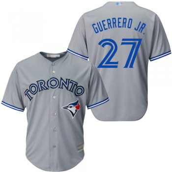 Youth Blue Jays #27 Vladimir Guerrero Jr. Grey Cool Base Stitched Youth Baseball Jersey