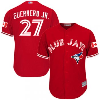 Youth Blue Jays #27 Vladimir Guerrero Jr. Red Cool Base Canada Day Stitched Youth Baseball Jersey