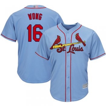 Youth Cardinals #16 Kolten Wong Light Blue Cool Base Stitched Youth Baseball Jersey