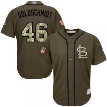 Youth Cardinals #46 Paul Goldschmidt Green Salute to Service Stitched Youth Baseball Jersey