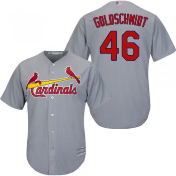 Youth Cardinals #46 Paul Goldschmidt Grey Cool Base Stitched Youth Baseball Jersey