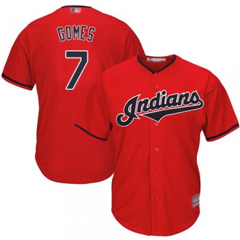 Youth Indians #7 Yan Gomes Red Stitched Youth Baseball Jersey