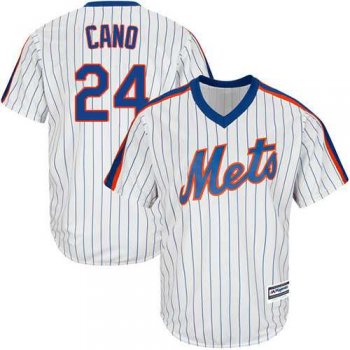 Youth Mets #24 Robinson Cano White(Blue Strip) Alternate Cool Base Stitched Youth Baseball Jersey