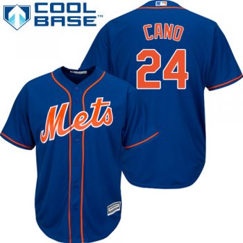 Youth Mets #24 Robinson Cano Blue Cool Base Stitched Youth Baseball Jersey