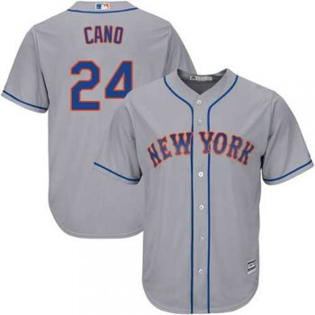 Youth Mets #24 Robinson Cano Grey Cool Base Stitched Youth Baseball Jersey