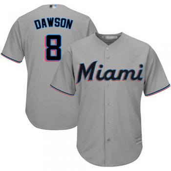 Youth Marlins #8 Andre Dawson Grey Cool Base Stitched Youth Baseball Jersey