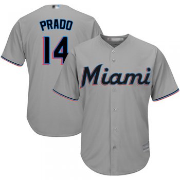 Youth Marlins #14 Martin Prado Grey Cool Base Stitched Youth Baseball Jersey