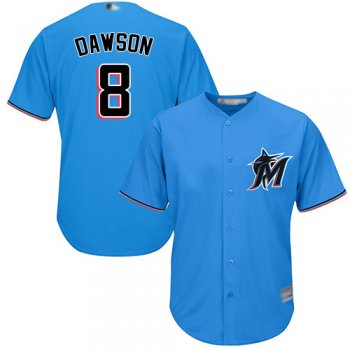 Youth Marlins #8 Andre Dawson Blue Cool Base Stitched Youth Baseball Jersey